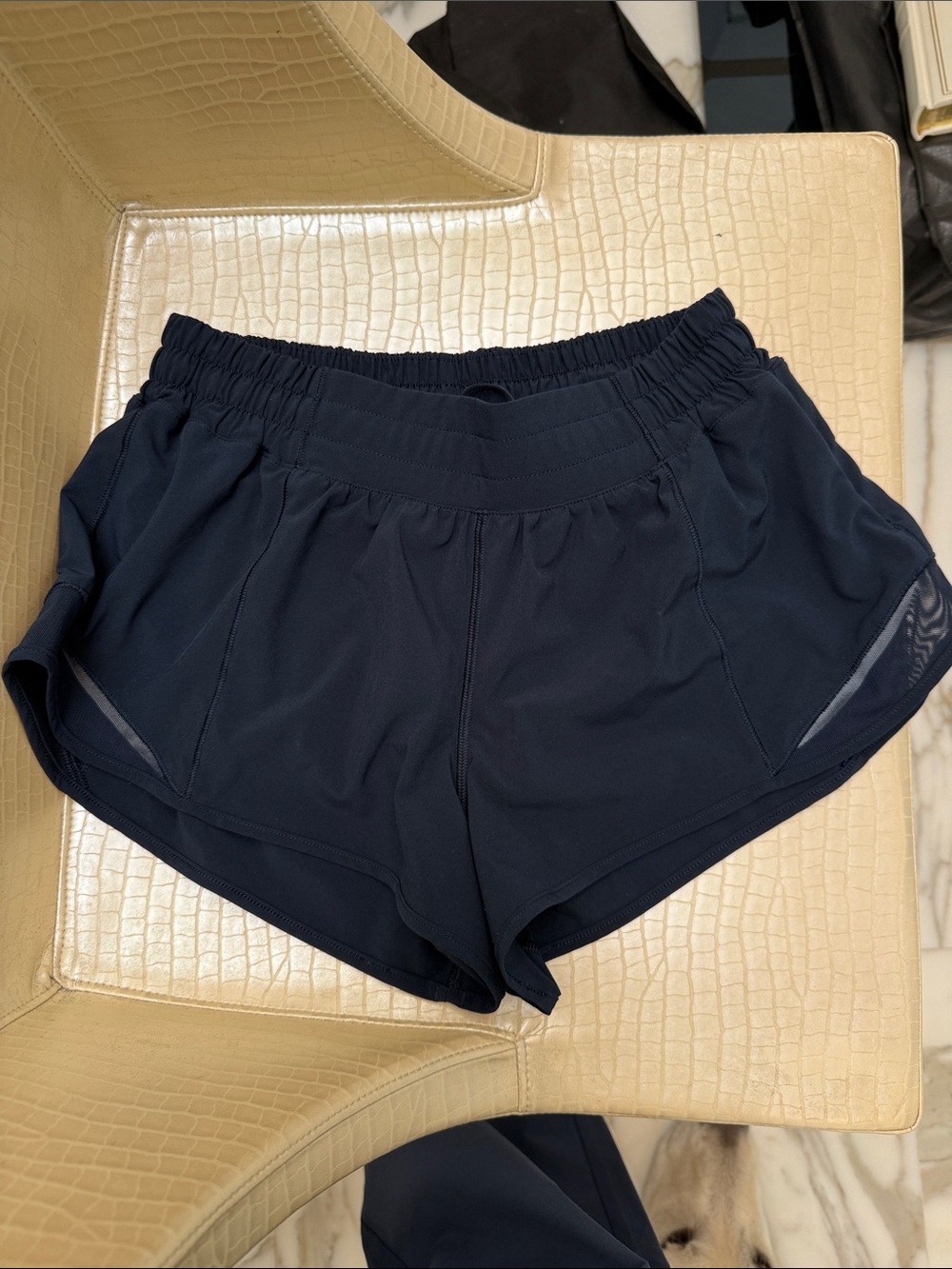 lululemon athletica Navy Elastic-Waist Running Shorts